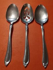 4pc Oneidacraft Deluxe SHASTA Stainless Serving Table Spoons Fork  8 1/2