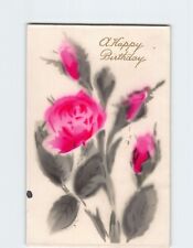 Postcard Flower Art Print Greeting Card A Happy Birthday picture