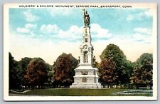 Connecticut Postcard Early 1900s Original Rare Soldier Sailor Monument picture