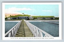 Gulfport MS, Yacht Club Pier Small Craft Harbor, Mississippi Vintage Postcard picture