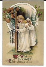 JOHN WINSCH BEAUTIFUL EMBOSSED ANTIQUE CHRISTMAS POSTCARD 1911 UNPOSTED  P304 picture