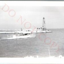 c1940s Chicago, IL Old Pier Real Photo Boat Lighthouse Lake Michigan Harbor C9 picture