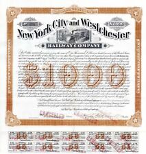 New York City and Westchester Railway Co. - 1888 dated $1,000 Railroad Bond - Ra picture