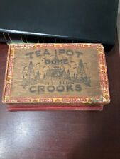 Antique Wood Cigar Box RARE TEA POT DOME CROOKS  1924 Texas political scandal picture