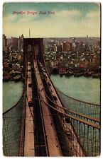 Brooklyn Bridge c1910s Streetcars Trolleys City View Docks Terminals Postcard picture