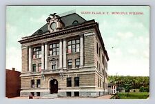 Glen Falls NY-New York, Municipal Building, Antique Vintage Souvenir Postcard picture