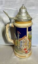 Vintage GERZ Tall Beer lidded Stein W. Germany Garmisch-Partenkirchen picture