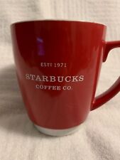 Starbucks Est 1971 Abbey Logo Coffee Cup Large Mug Red with White Text - 16 oz picture
