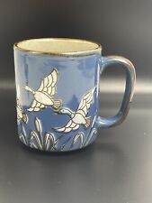 Vintage Otagiri Blue Flying Geese Cattails Ceramic Coffee Tea Cup picture