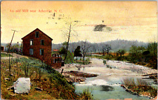 Vintage 1914 Abandoned Old Mill Water Wheel Ashville North Carolina NC Postcard  picture