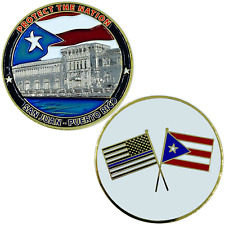 AA-014 Puerto Rico Challenge Coin Police Federal Agent CBP National Guard Thin B picture