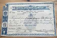 1901 Royal Insurance Company Policy Trustees German Poles Charity picture