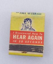 Beltone Hearing Aids Vintage Advertising Matchbook Cover Struck picture
