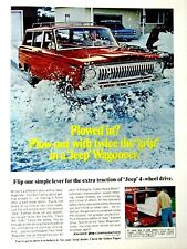 1968 Jeep Wagoneer Plowing Snow Vintage Original Print Ad 8.5 x 11