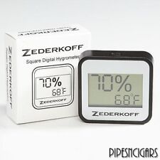 ZEDERKOFF Square Digital Hygrometer - Silver - Cigar Humidor Temperature / RH picture