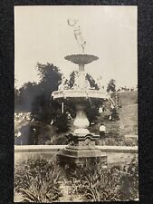 Rock Island Illinois IL Park Fountain 1912 Antique RPPC Real Photo Postcard picture