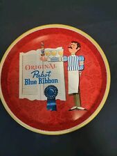 Vintage 1960s Pabst Blue Ribbon Bartender Waiter Beer Serving Tray Clean picture