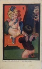 ANTIQUE - THE PROPOSAL  - POST CARD c1907 - VERY GOOD picture