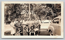 Photograph Family Reunion Portrait Vintage Automobiles Fashion Antique 1940's picture