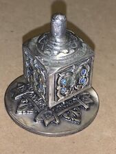 Antique Jewish Hanukkah  spinning top,, Ornate dreidel Stand Decorative Gemstone picture