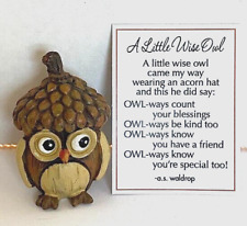 Ganz Little Wise Owl Figurine w/Acorn Hat Resin 2