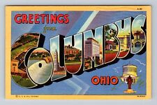 Columbus OH-Ohio, Scenic LARGE LETTER GREETINGS, Antique Vintage Postcard picture