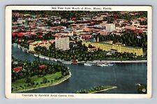 Miami FL-Florida, Sky View From Mouth Of River Vintage Souvenir Postcard picture