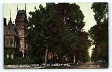 RACINE, WI Wisconsin ~ MAIN STREET NORTH Mansion c1910s  Postcard picture