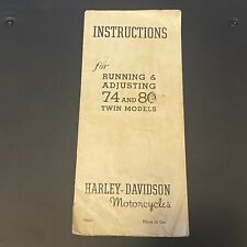 1941 - 1948 Harley Davidson Instructions Running & Adjusting 74, 80 Twin Models picture