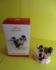 2014 Hallmark Present-Packing Penguins Three Playful New but SDB w/ Price Tab picture