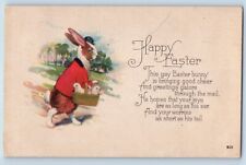 Powersville Missouri MO Postcard Easter Anthropomorphic Rabbit With Basket 1923 picture
