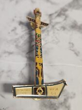 Vintage Lions Club Totem Pole Wash Gold Tone Lapel Pin Hat  Lanyard Tie Tack picture