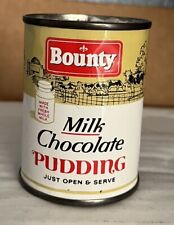 Vintage BOUNTY Milk Chocolate PUDDING Mini Can Dairy Farm Sealed Empty 1950's picture