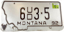 Vintage Montana 1992 Auto License Plate Used Dealer Garage Collector Man Cave picture
