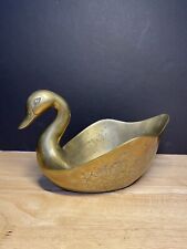 Vintage Brass Swan Duck Planter  picture