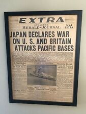 Japan Declares War on the U.S. vintage  Dec. 8, 1941 Newspaper- Pages in History picture