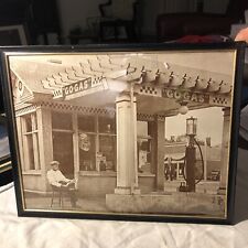 Vintage 1920-30’s Photograph Go-Gas Service Station With Attendant Repro Framed picture