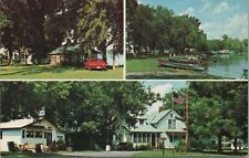 Milltown Wisconsin Scenes Rest Point Resort Multi View Lake Boats Cabin Postcard picture