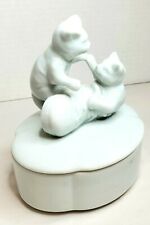 Vintage Takahashi Trinket Box Japan Kittens Playing in a Shoe picture