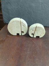 Fratelli Mannelli Italy MCM  1970s Modernist Travertine Marble Elephant Figures picture