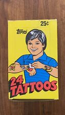 24 TATTOOS 1981 Trading CARD WAX PACK Nice EMPTY BOX Topps Bubble Gum RARE picture