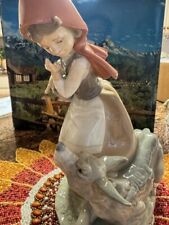 Lladro Little Red Riding Hood with wolf figurine 9 1/4