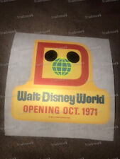 RARE Walt Disney World Opening Day October 1971 Vtg Sticker Logo 3” Orig Backing picture
