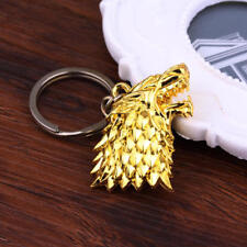 Fashion Wolf Head Modeling Metal Keyring Keychain Accessories Silver Color Gift picture