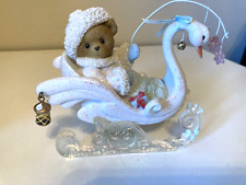 Cherished Teddies Skylar The Magic of a White Christmas Swan Sleigh Vtg 2009 picture