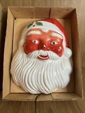 Vtg NOMA Light Up Santa Claus Face Head Blow Mold Christmas Plastic W OG Box picture
