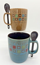 Mr. Coffee Set of 2 Coffee/Tea Mugs w/Spoons 14 oz picture