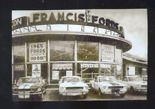 REAL PHOTO FRANCIS FORD CAR DEALER ADVERTISING POSTCARD COPY 1965 MUSTANG CARS picture
