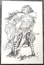 Signed Gene Espy Thor Lady Sif Pencil Commission 12X19 picture