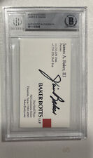JAMES BAKER SIGNED BUSINESS CARD BAS BECKETT AUTOGRAPH RONALD REAGAN CHIEF picture